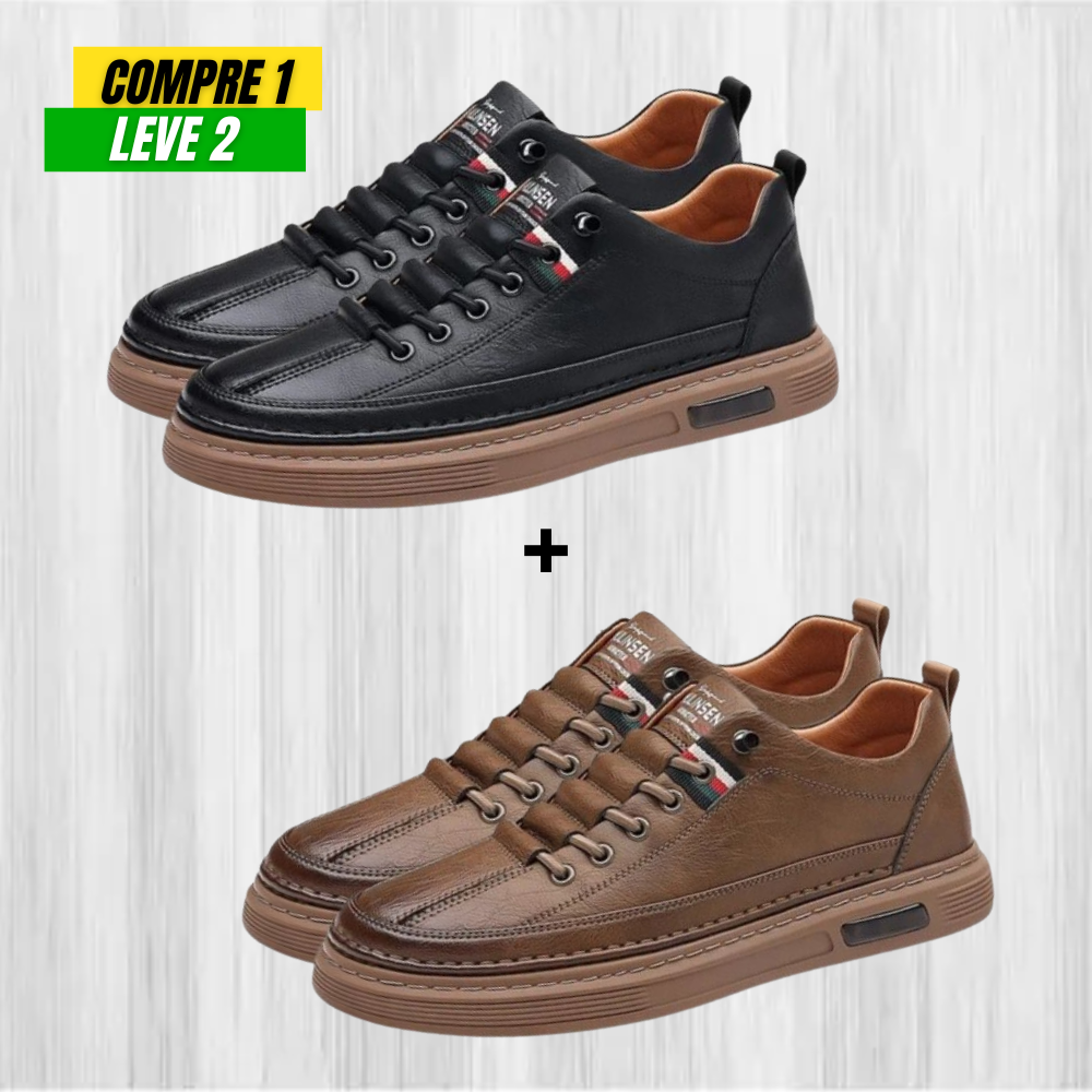 [PAGUE 1 LEVE 2] Tênis de Couro Masculino - Velluto