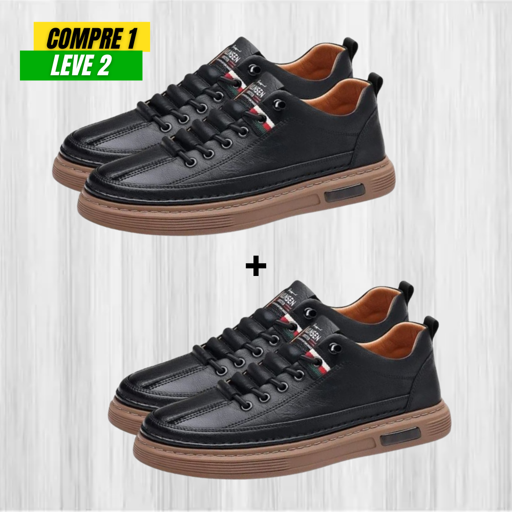 [PAGUE 1 LEVE 2] Tênis de Couro Masculino - Velluto