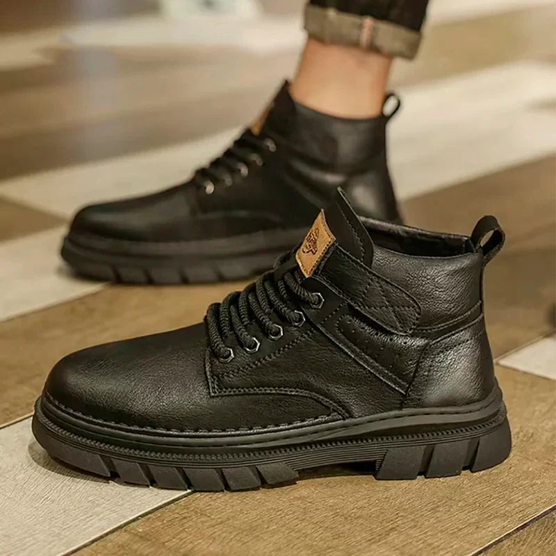 Bota de Couro Premium Masculina + Carteira de Couro - Comux